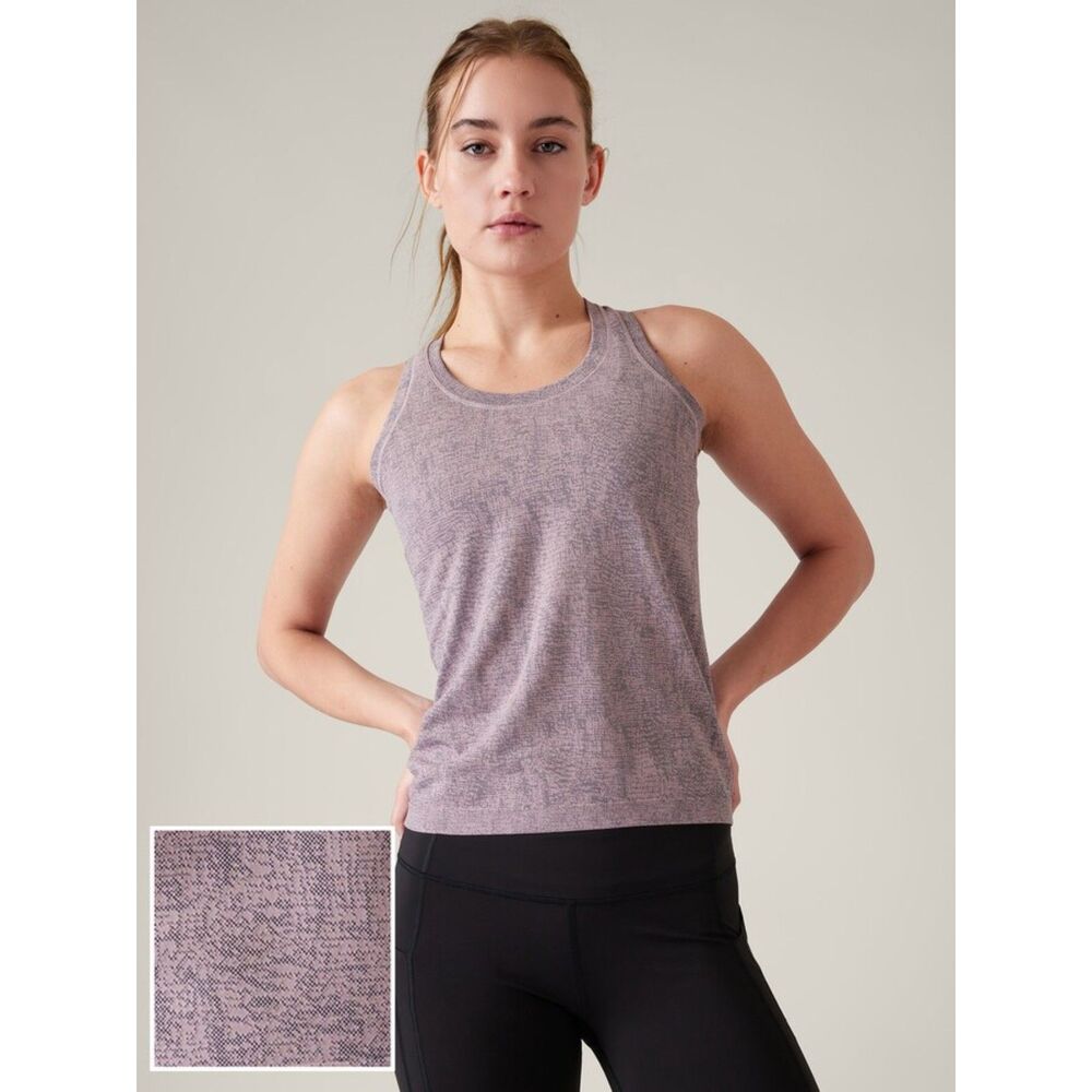 ATHLETA Purple Gray Momentum Seamless Racerback Workout Tank Top Size XL